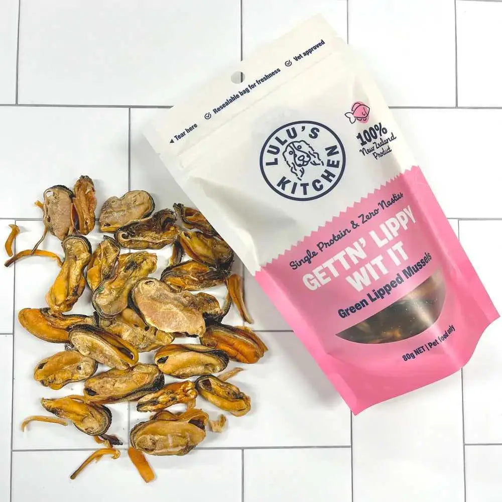 Lulu's Kitchen Gettn' Lippy Wit It Green Lipped Mussels Dog Treats - Talis Us