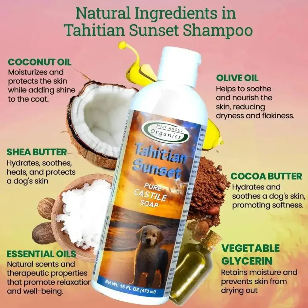 Mad About Organics Tahitian Sunset Dog Shampoo 16oz - Talis Us
