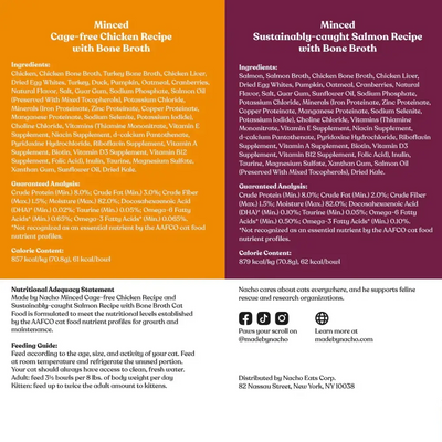 Made by Nacho Minced in Bone Broth Cat Food Cups Variety Pack 10 ct, 25 oz - Talis Us