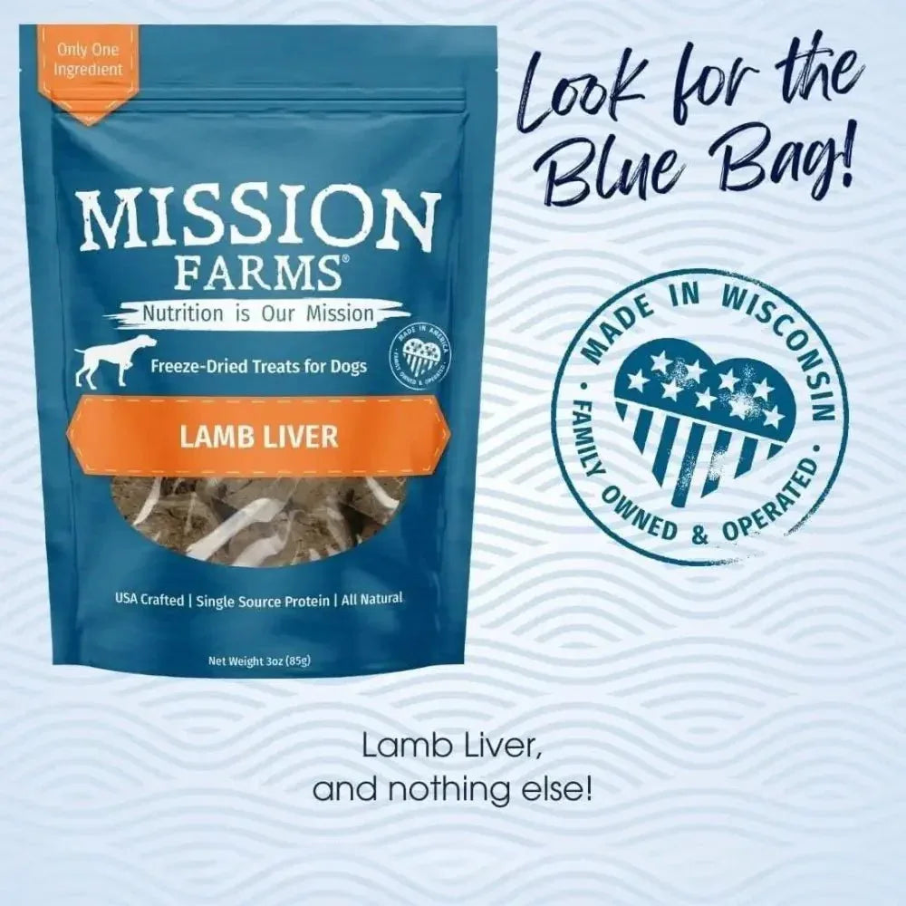 Mission Farms Freeze Dried Lamb Liver Dog Treats 3oz - Talis Us