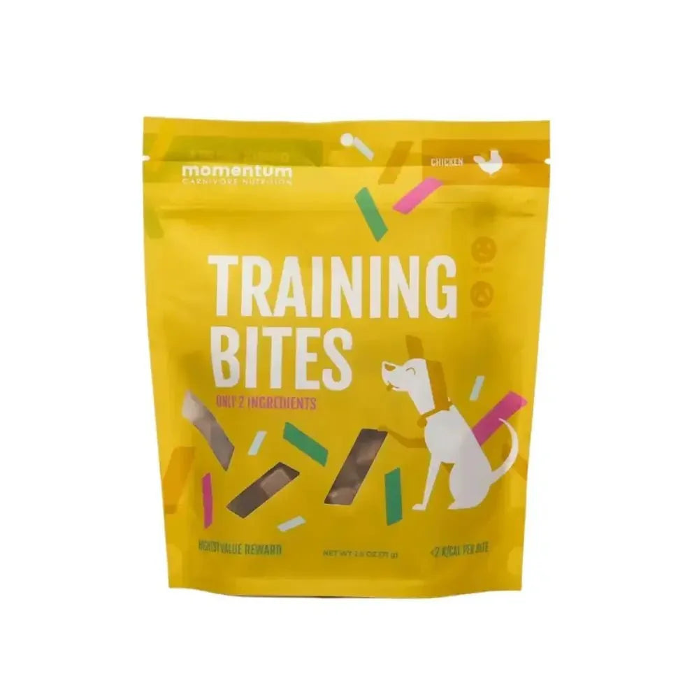 Momentum Carnivore Nutrition 2.5oz Training Bites Freeze-Dried Chicken Dog Treats, Natural Grain-Free Pet Snacks.