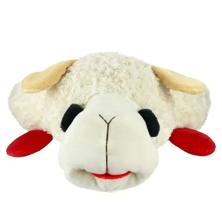 The Multipet Lamb Chop medium dog bed shaped like a sheep with characteristic red ears