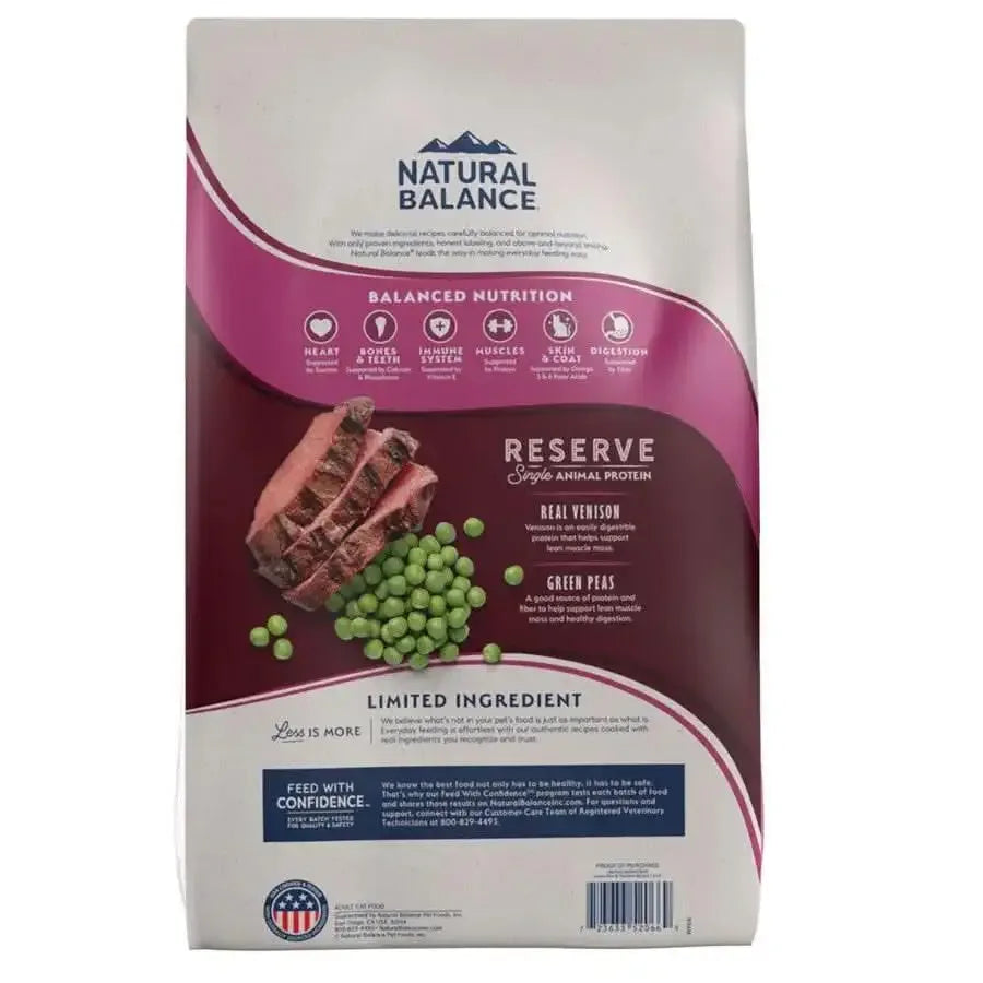 Natural Balance L.I.D. Dry Cat Food Bag, Green Pea & Venison Grain-Free Formula for Sensitive Digestion