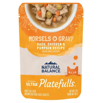 Natural Balance Pet Foods Ultra Platefulls Morsels Duck, Chicken & Pumpkin in Gravy Indoor Wet Cat Food 24ea/3 oz - Talis Us