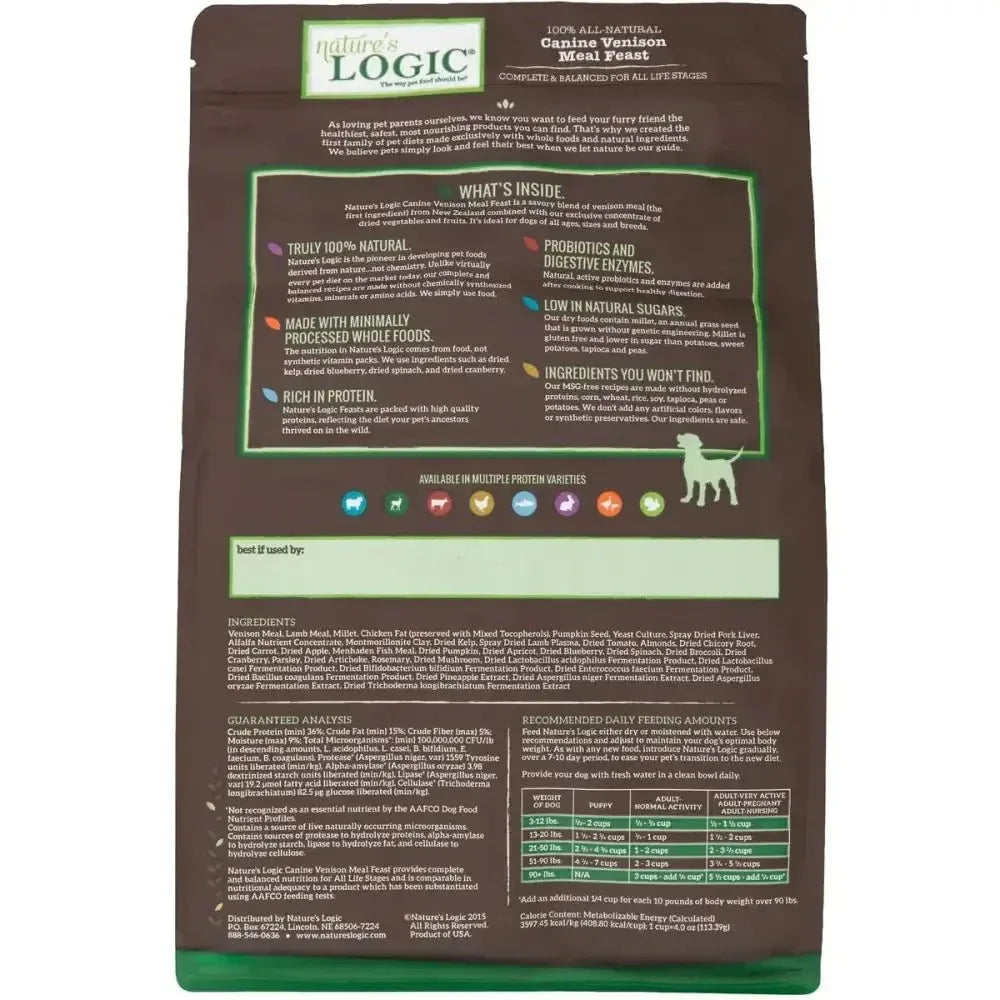 Nature's Logic Canine Venison Meal Feast Dry Dog Food - Talis Us
