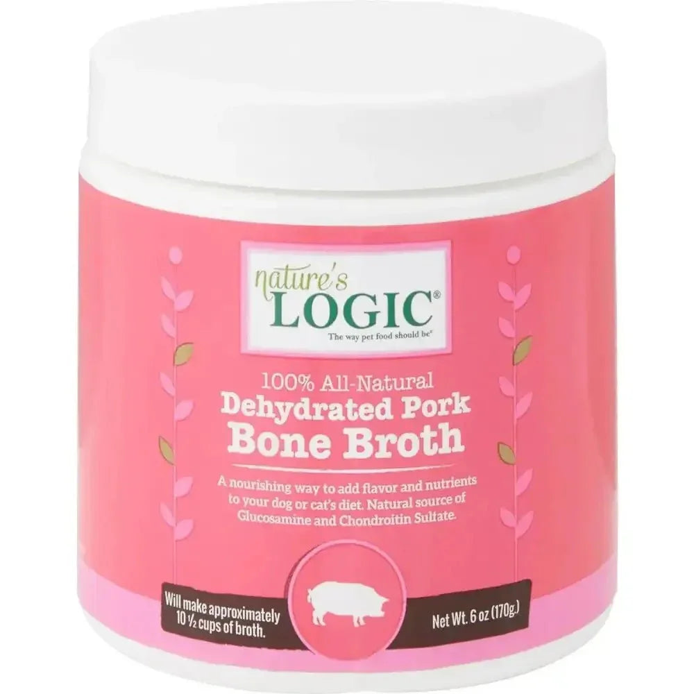 Nature's Logic Dehydrated Pork Bone Broth Dog & Cat Food Topper 6 oz - Talis Us