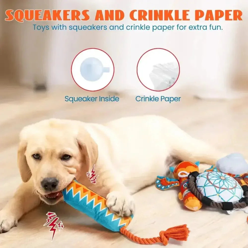 Nocciola Native Adventure 6 - in - 1 Squeaky Dog Toy Set - Talis Us