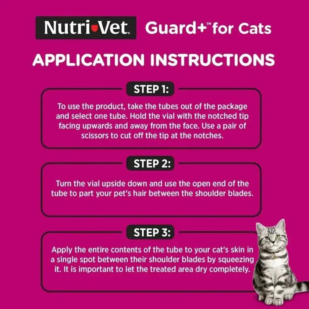 Nutri - Vet Guard Plus Flea & Tick Treatment for Cats 3 pk - Talis Us
