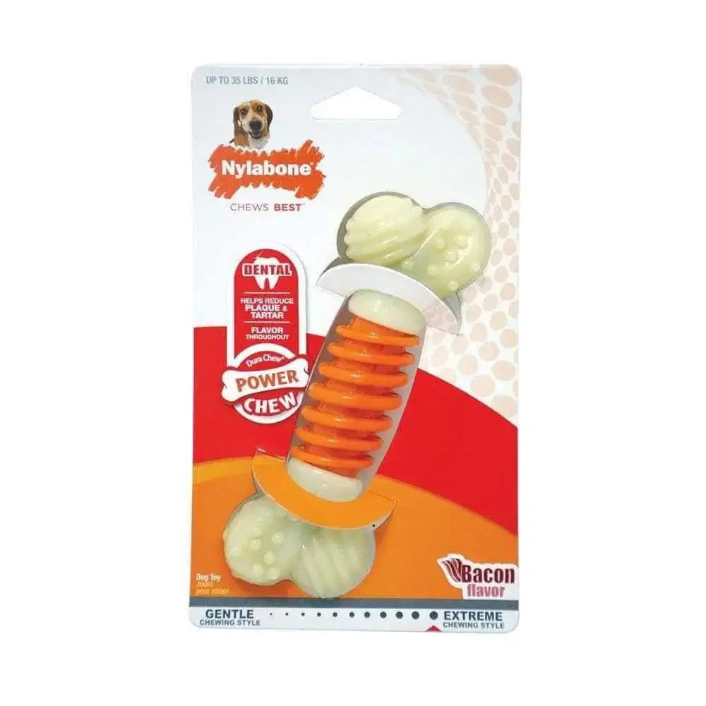 Nylabone® Dura Chews® Power Chews Bacon Flavor PRO Action Dental Chews Dog Toys Wolf Up to 35 Lbs Nylabone®