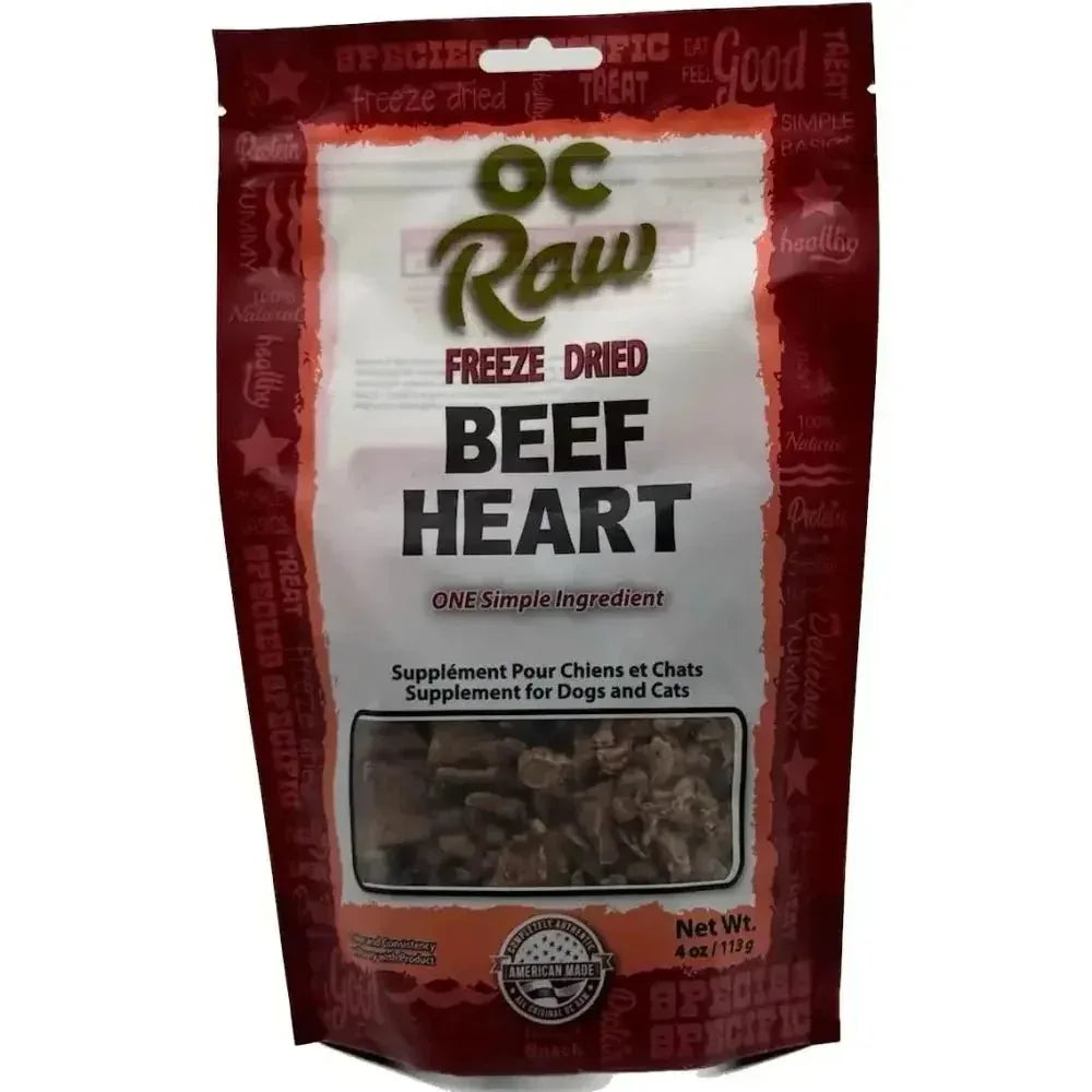 OC Raw Beef Hearts Freeze Dried Dog Treats 4oz - Talis Us