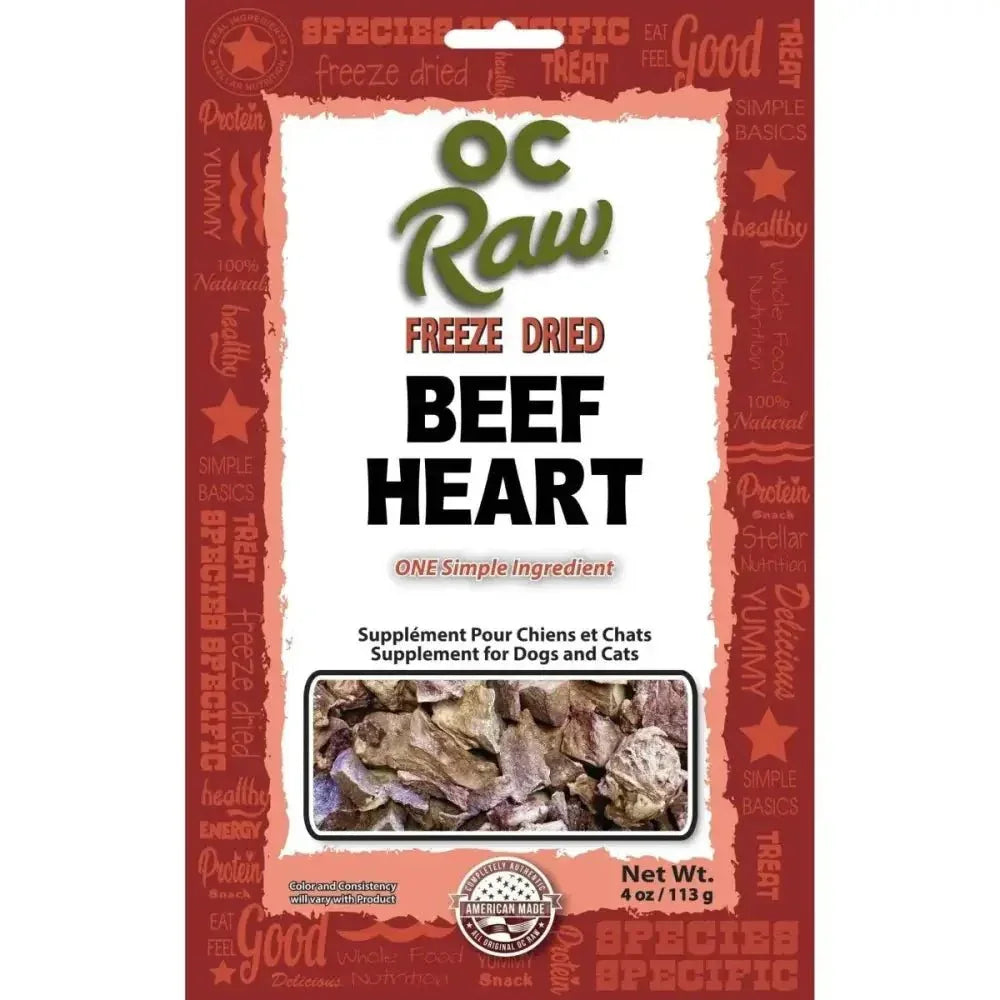 OC Raw Beef Hearts Freeze Dried Dog Treats 4oz - Talis Us
