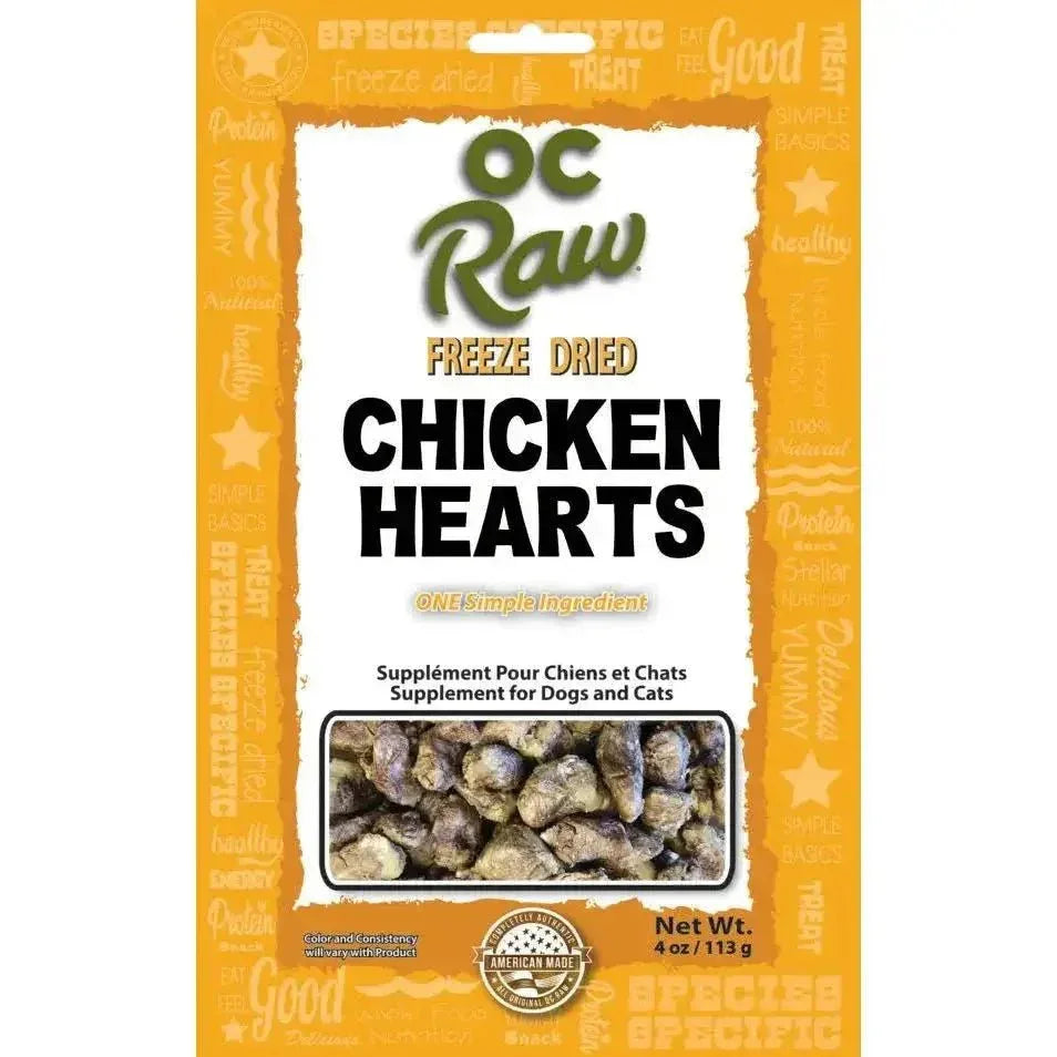 OC Raw Chicken Hearts Freeze Dried Dog Treats 4oz - Talis Us