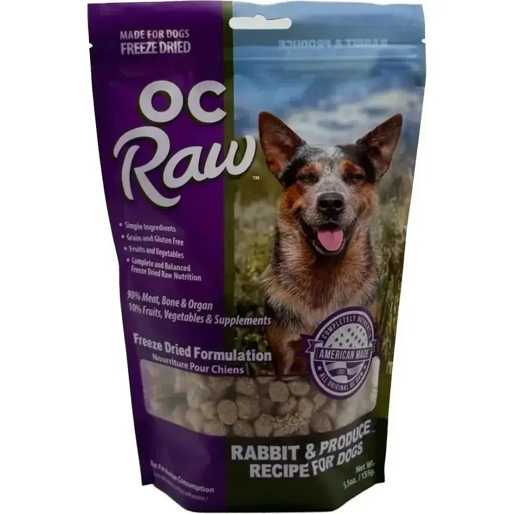 OC Raw Freeze Dried Meaty Rox Rabbit & Produce Dog Food 5.5oz - Talis Us