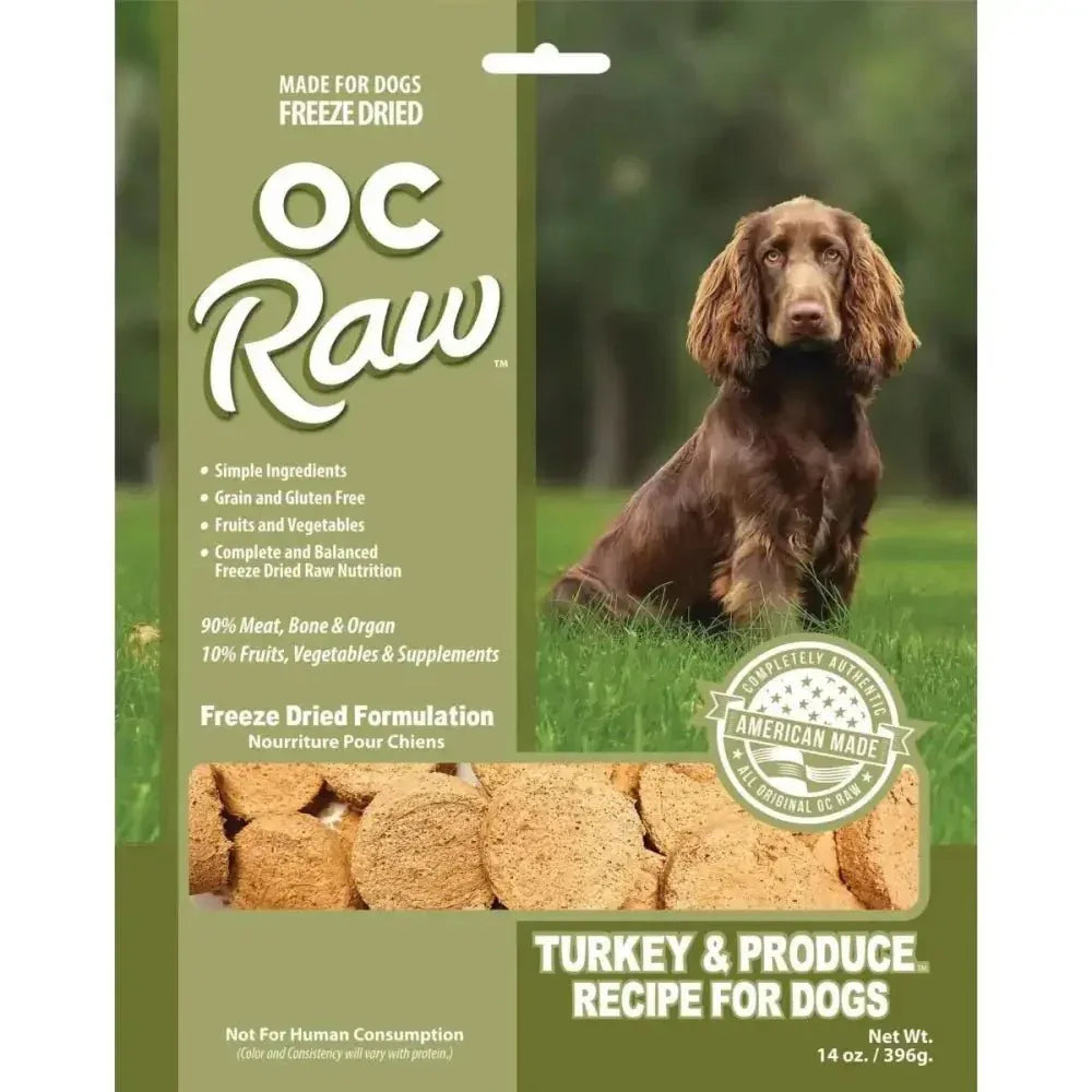 OC Raw Freeze Dried Meaty Rox Turkey & Produce Sliders Dog Food 14oz - Talis Us