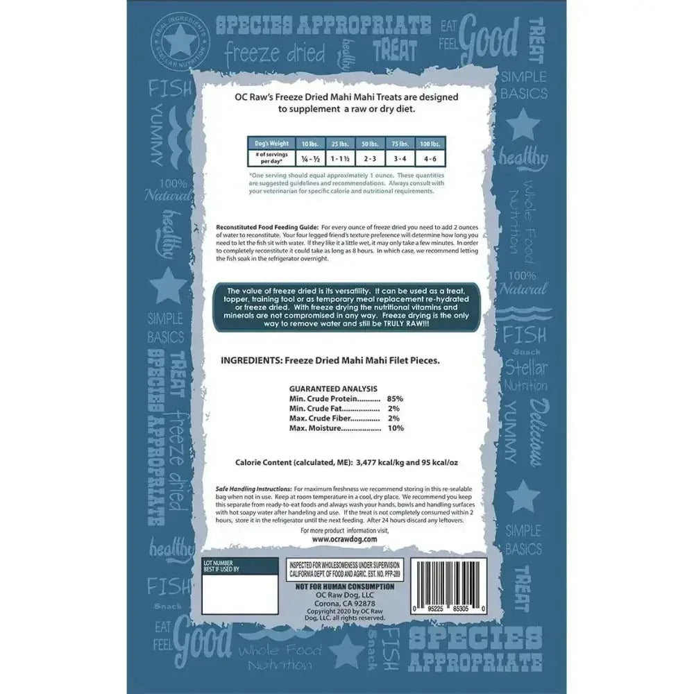 OC Raw Mahi Mahi Freeze Dried Dog Treats 3.2oz - Talis Us