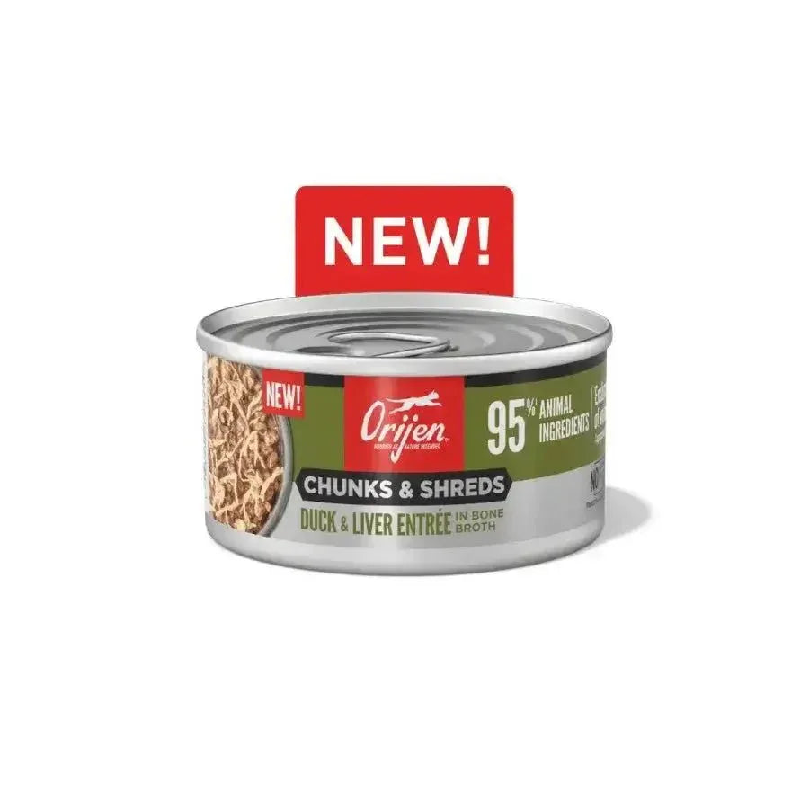 ORIJEN Duck & Liver Grain - Free Chunks in Gravy & Shreds Wet Cat Food - Talis Us