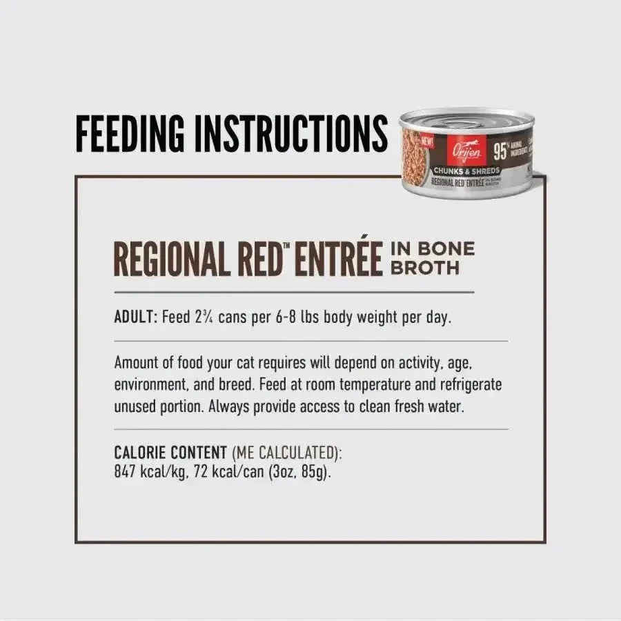 ORIJEN Regional Red Grain - Free Chunks in Gravy & Shreds Wet Cat Food - Talis Us