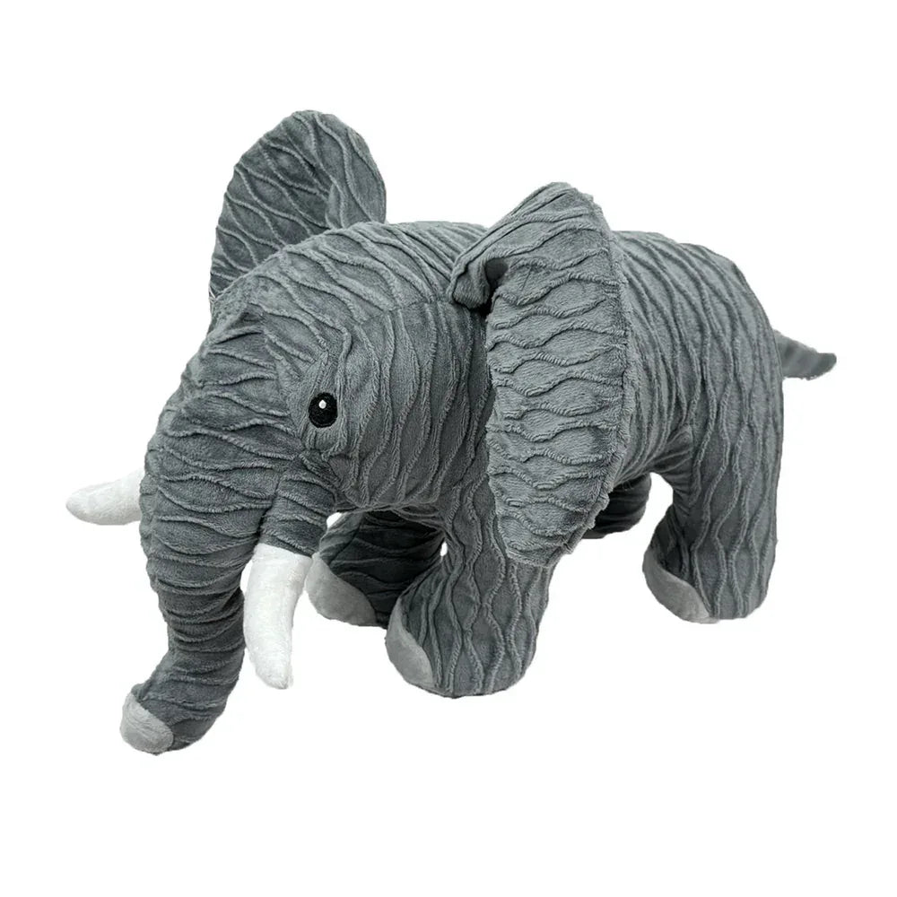 Petlou Groovyz Elephant dog toy in gray, ideal for dogs to chew and play with