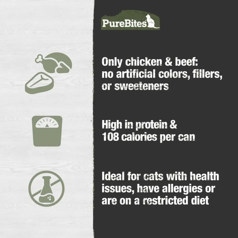PureBites 100% Pure Chicken & Beef Pure Protein Pate Cat Food12 / 2.5 oz - Talis Us