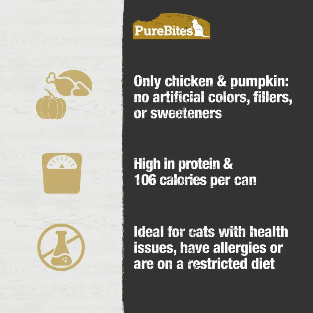 PureBites 100% Pure Chicken & Pumpkin Pure Protein Pate Cat Food 12 / 2.5 oz - Talis Us