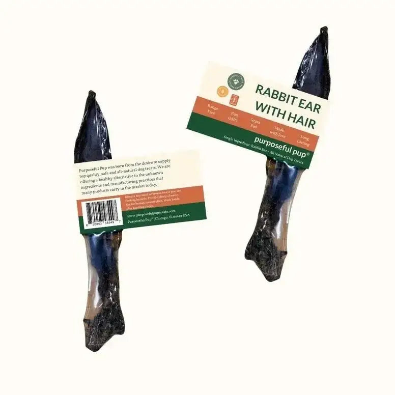 Purposeful Pup Treats Rabbit Ears with Hair Dog Treats 1 pack - Talis Us