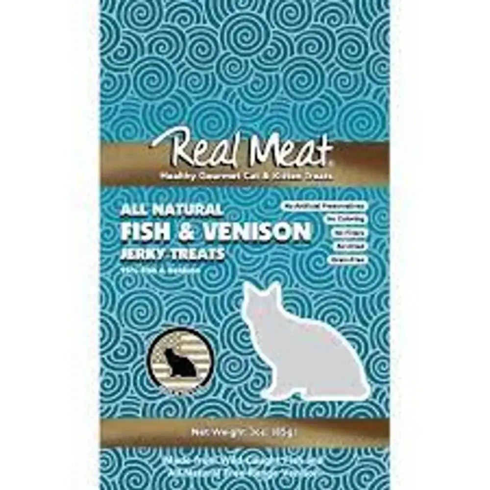 Real Meat Fish & Venison Jerky Cat Treats 3oz - Talis Us