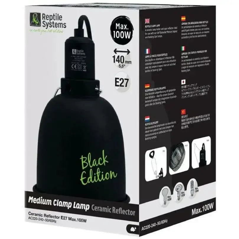 Reptile Systems Clamp Lamp Ceramic Reflector Black Edition - Talis Us
