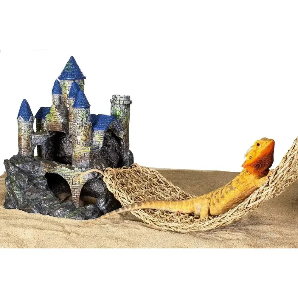 Reptology Castle Hide - Away & Lizard Lounger Bridge Reptile Habitat Decorations - Talis Us