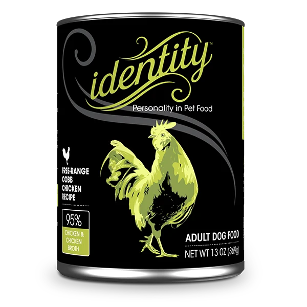 Identity 95% Free-Range Cobb Chicken & Chicken Broth Pâté Wet Dog Food 12/13OZ