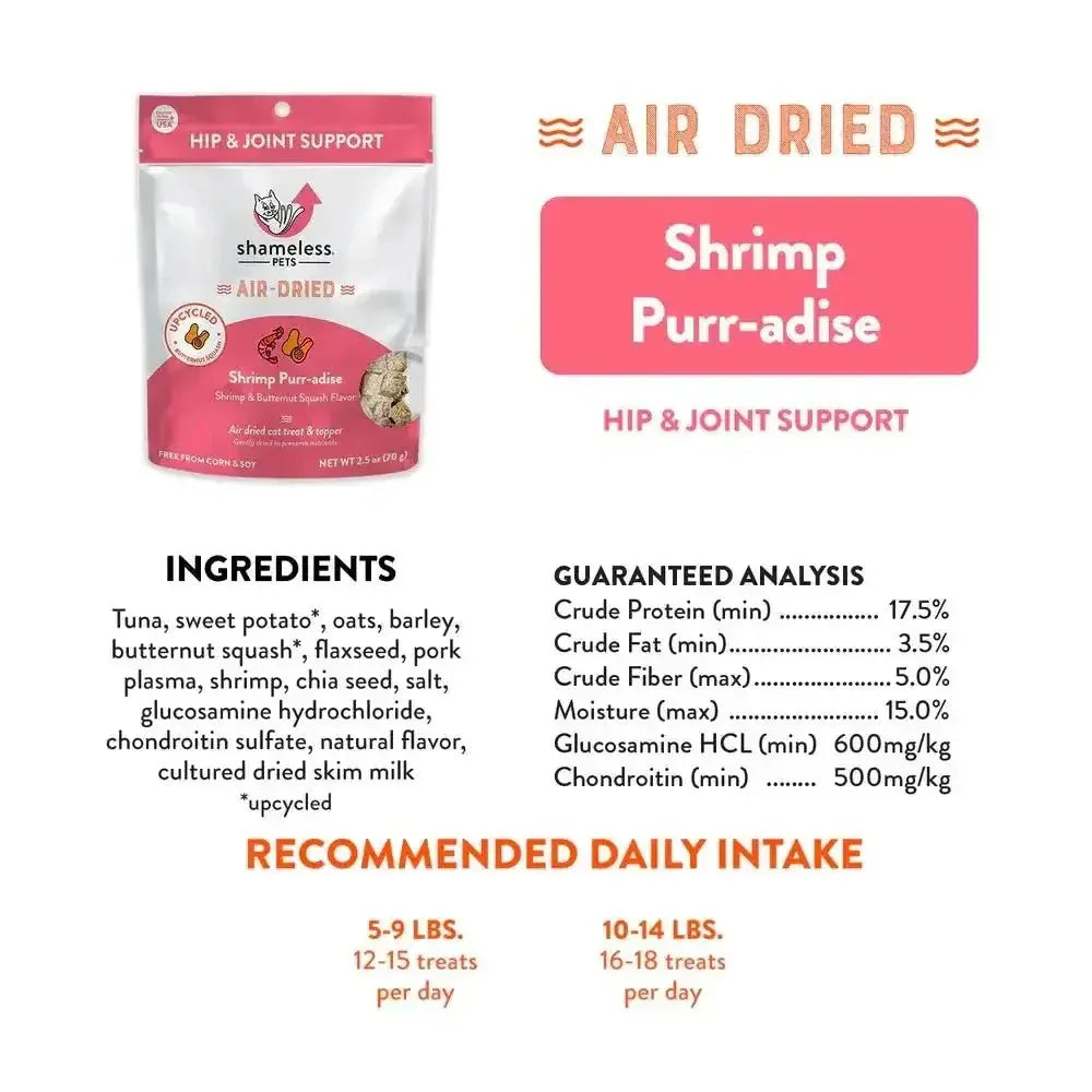 Shameless Pets Shrimp Purr - adise Air - Dried Cat Treat & Topper - Talis Us