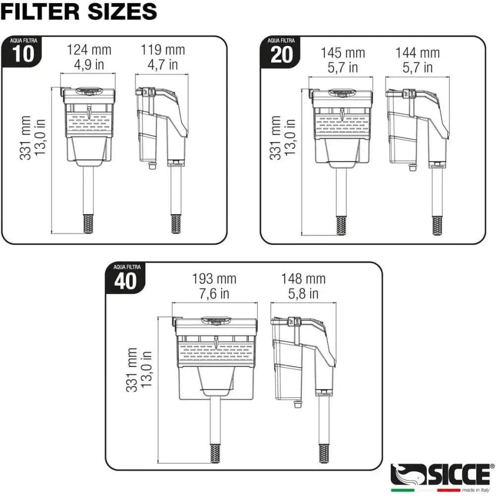 Sicce Aqua Filtra Aquarium Hang on Filter - Talis Us