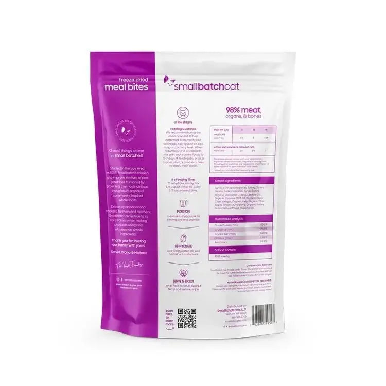 SmallBatch Freeze - Dried Mealbites Turkey Cat Food - Talis Us