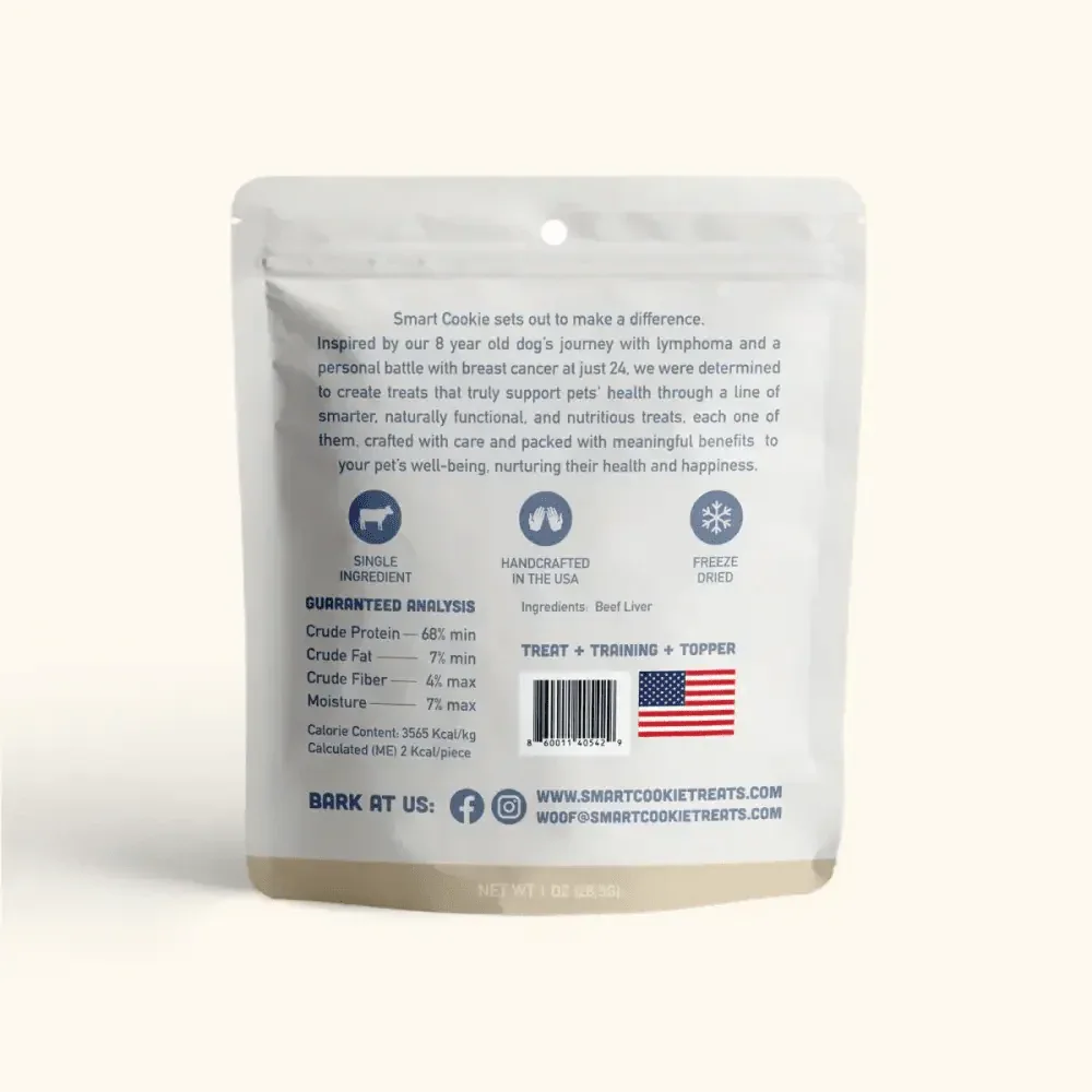 Smart Cookie Freeze - Dried Beef Liver Cat Treats – 100% Pure & Wholesome - Talis Us