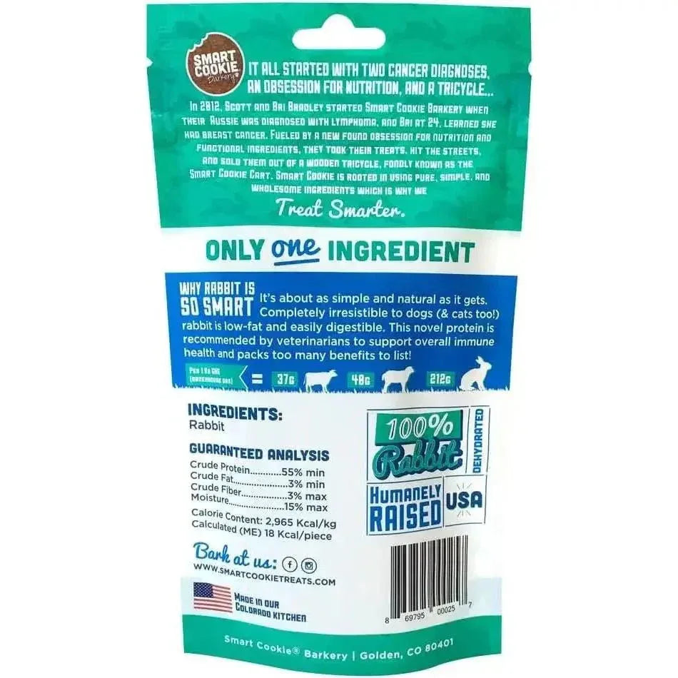 Smart Cookie Rabbit Jerky Strips - All - Natural Grain - Free Treats for Dogs & Cats 3oz - Talis Us