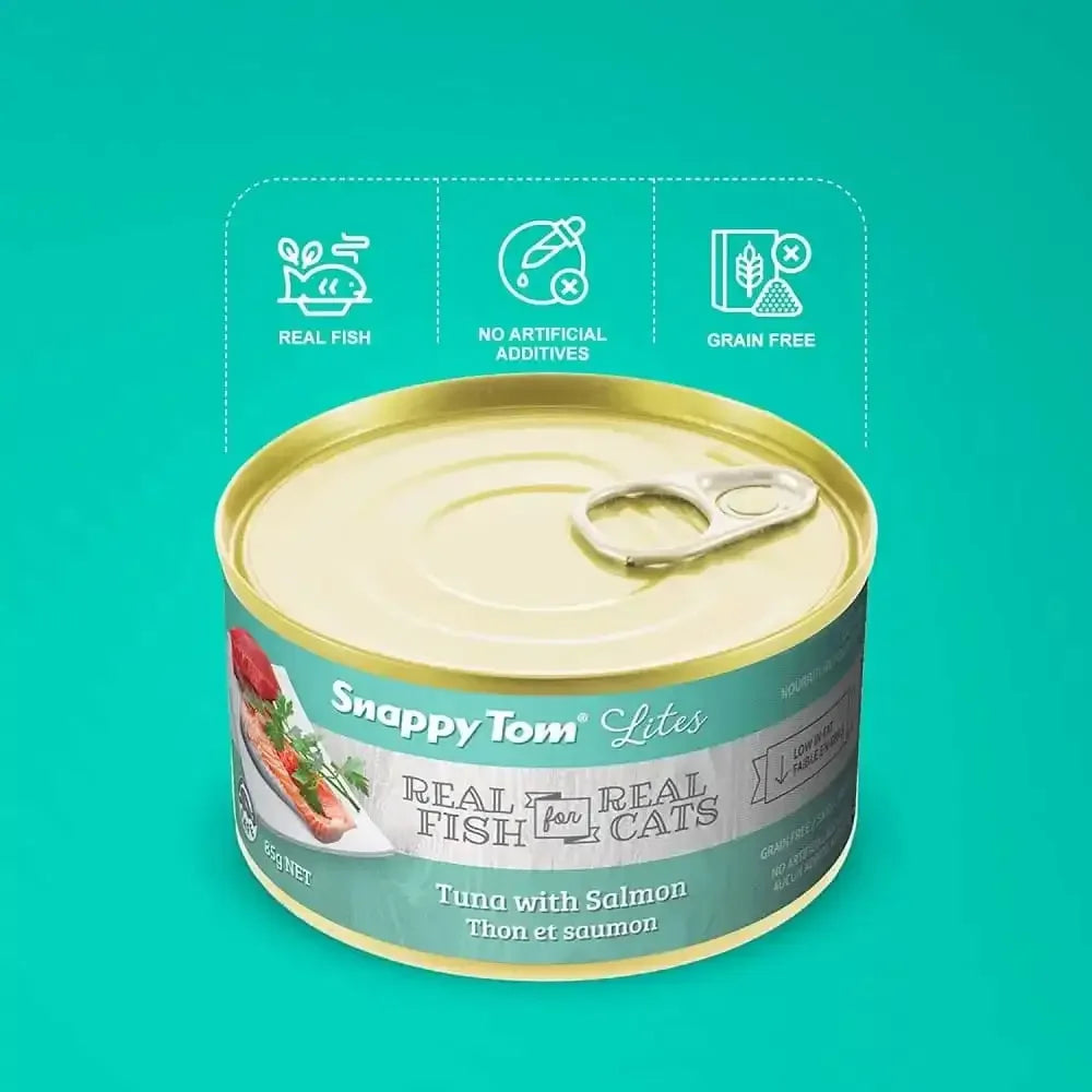 Snappy Tom Lites Tuna with Salmon Canned Cat Food Snappy Tom