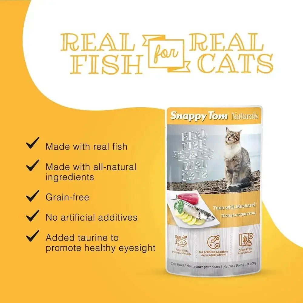 Snappy Tom Naturals Tuna with Mackerel Wet Cat Food 12/3.5oz Snappy Tom