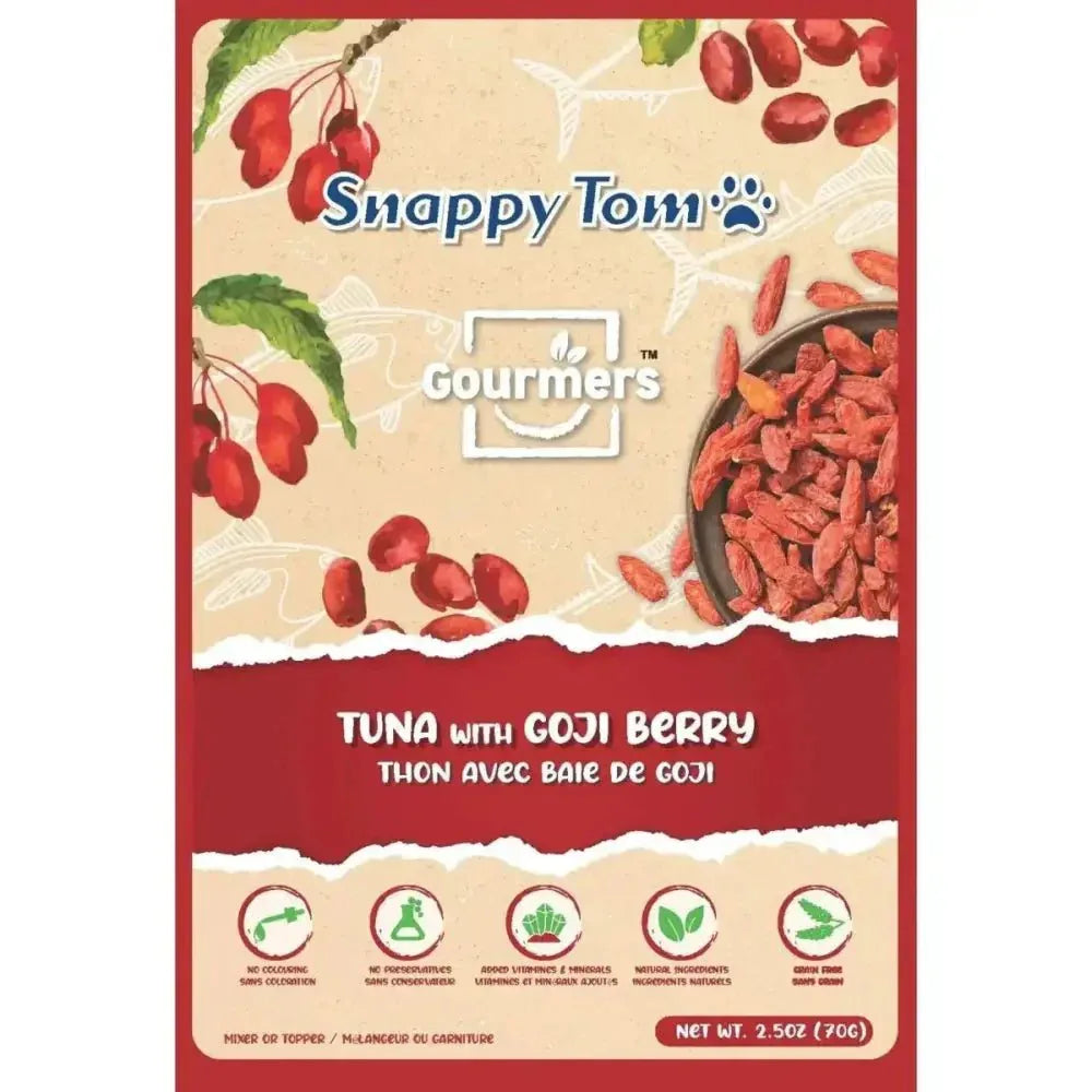 Snappy Tom Tuna and Goji Berry Cat Topper Treats 12ea/2.5 oz - Talis Us