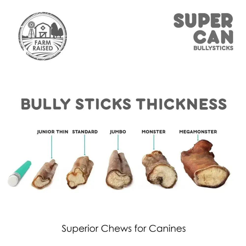 Supercan 12 inch Standard Odor Free Bully Sticks Case of 50 - Talis Us