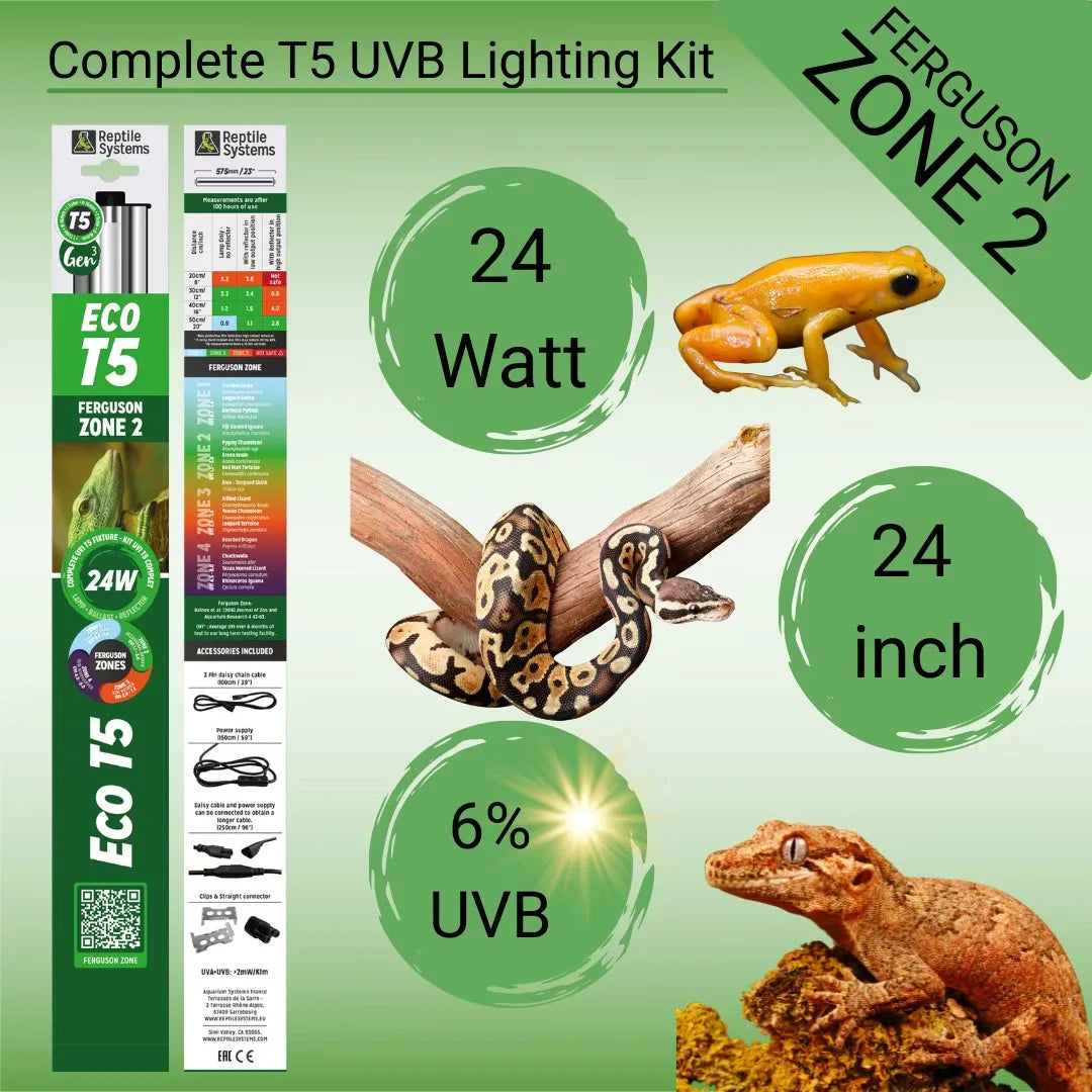 Reptile Systems reptile T5 lighting kit, 24-inch UVB light for proper habitat illumination and health