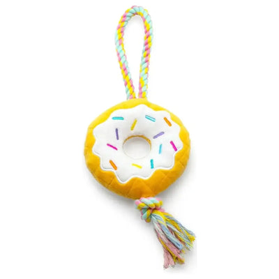 ThoozyPet Birthday Donut Plush Dog Toy with Rope 12" - Talis Us