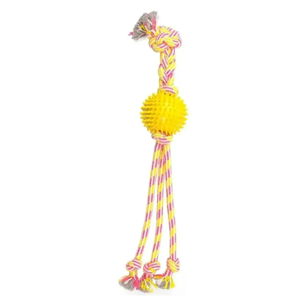 ThoozyPet Squid Tails Tug Rope Dog Toy with TPR Spike Ball 22" - Talis Us