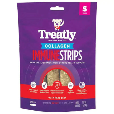 Treatly Collagen Immune Strips Beef Dog Chews 5 oz - Talis Us