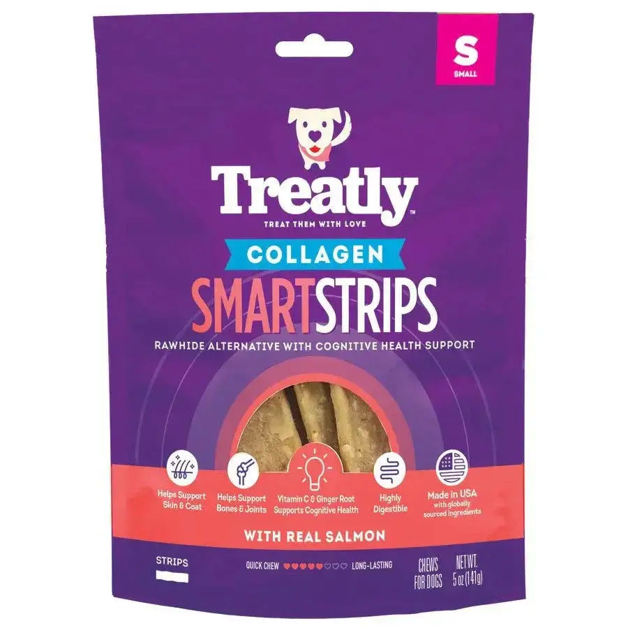 Treatly Collagen Smart Strips Salmon Dog Chews 5 oz - Talis Us