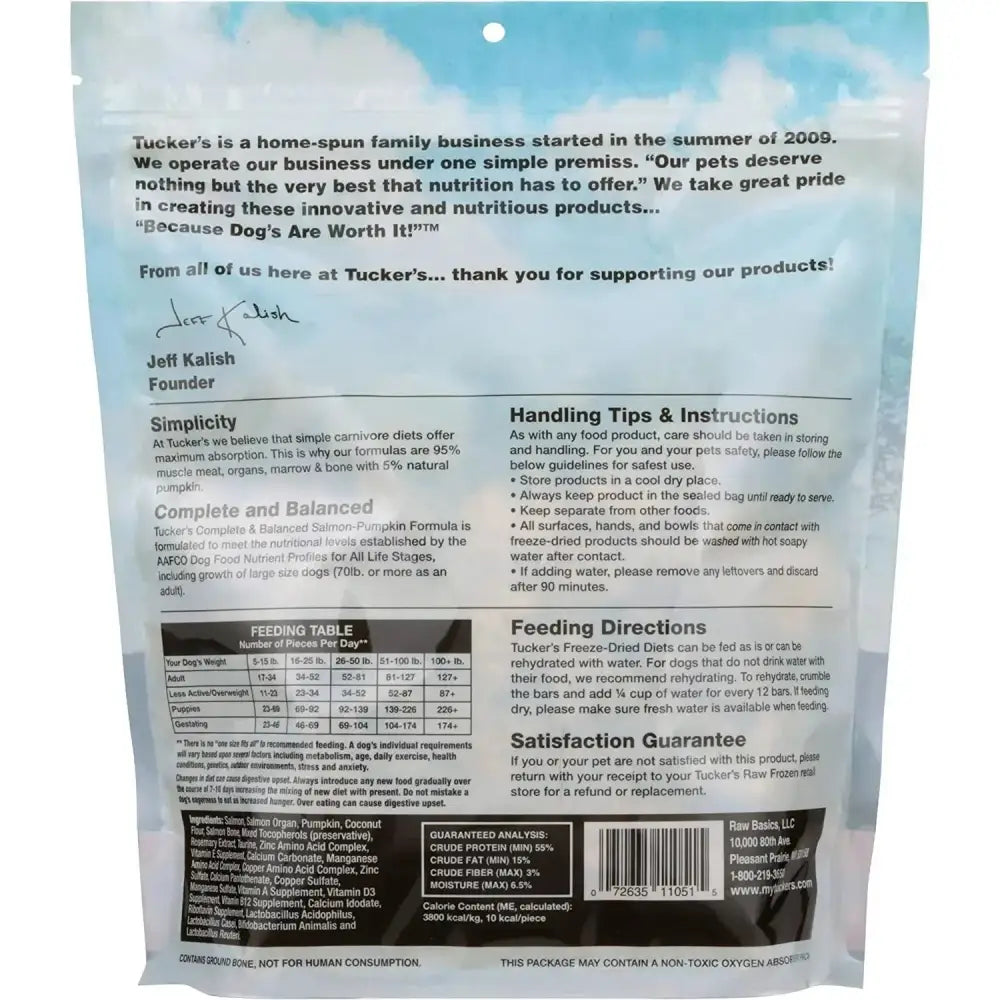 Tucker's® Salmon-Pumpkin Formula Freeze-Dried Dog Food, 12 Oz Tucker's