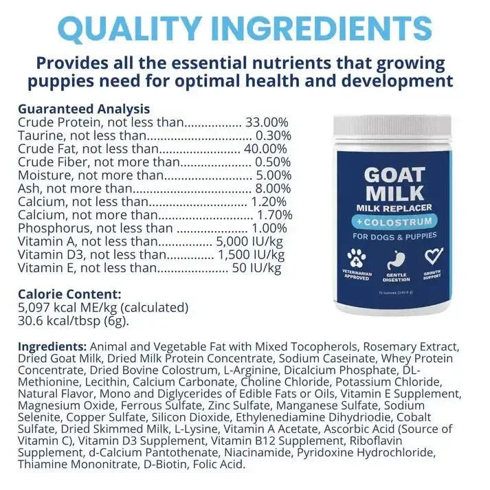 Under the Weather Goat Milk Replacer for Puppies 12 oz - Talis Us