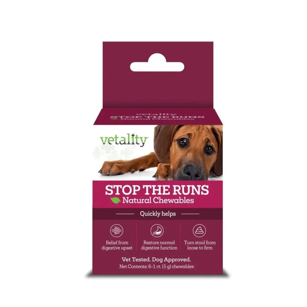 Vetality ‘Stop the Runs’ Anti - Diarrhea Chewable for Dogs 6 ct - Talis Us
