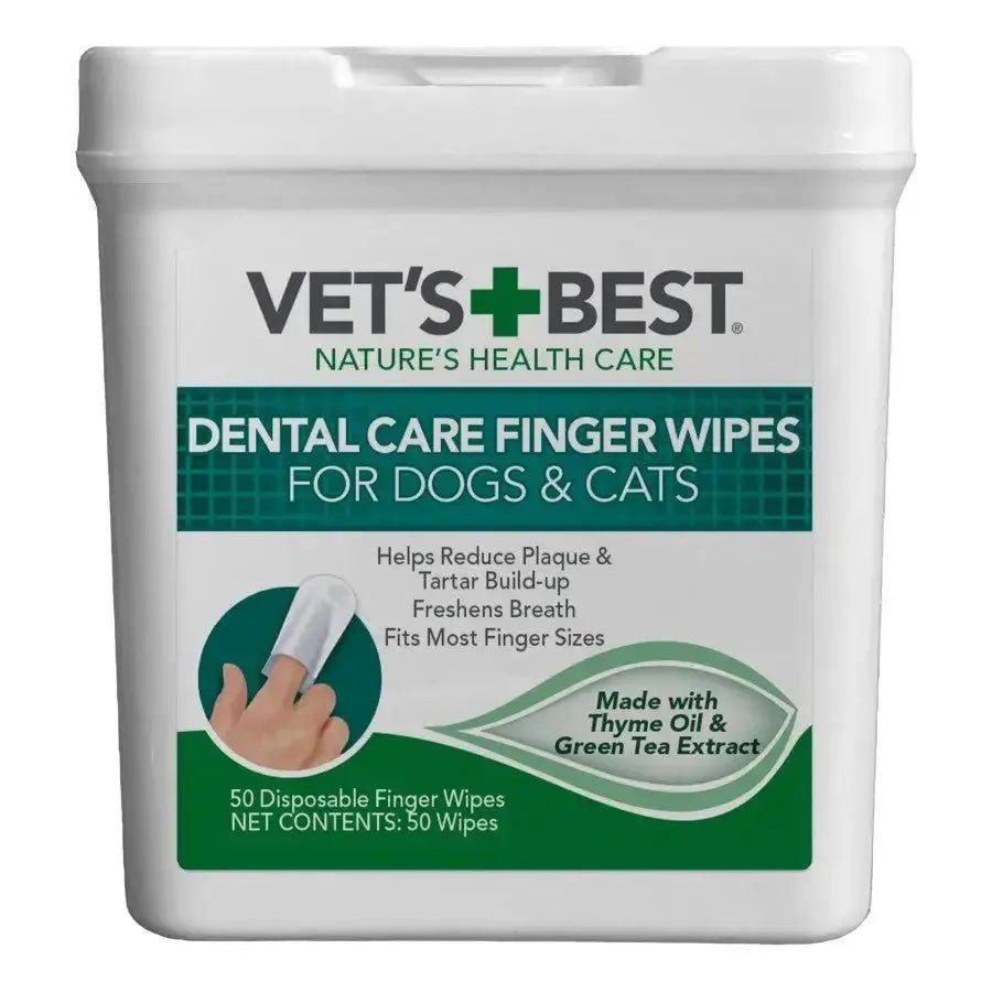 Vet's Best Dental Care Finger Wipes for Dogs and Cats 50 ct - Talis Us
