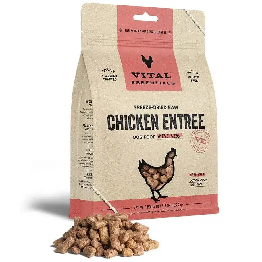Vital Essentials® Freeze - Dried Raw Chicken Entree Dog Food Mini Nibs - Talis Us