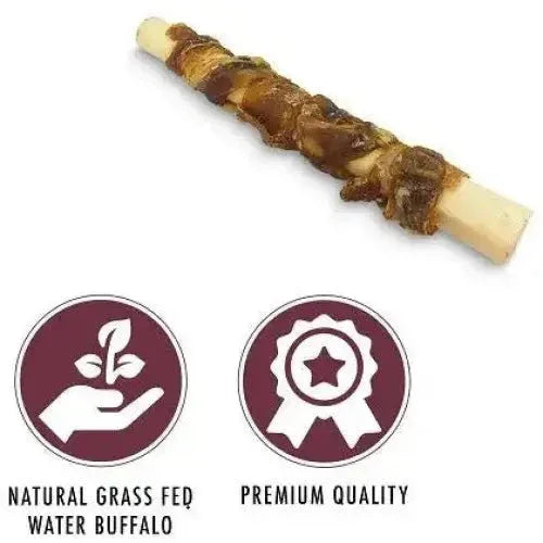 Wild Eats Water Buffalo Tail w/Jerky Dog Treat 6 in, 3 ct - Talis Us
