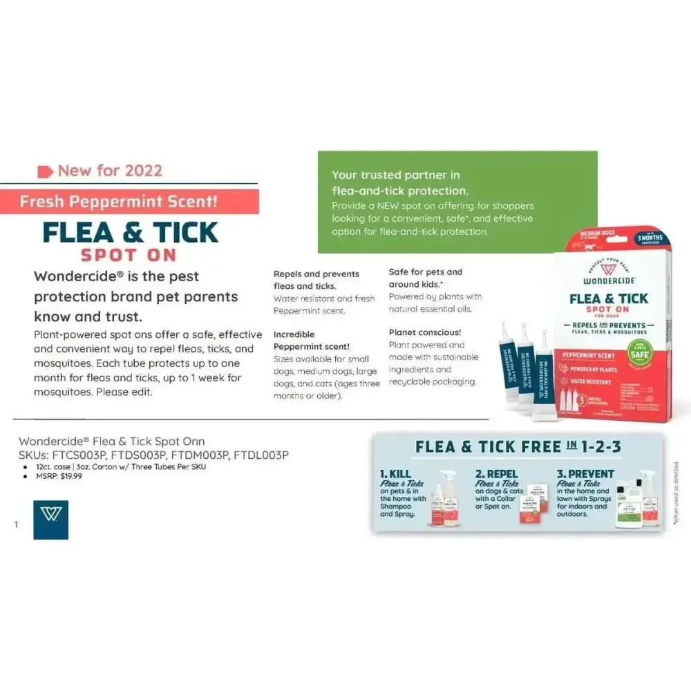 Wondercide Flea & Tick Spot On for Dogs Peppermint - Talis Us